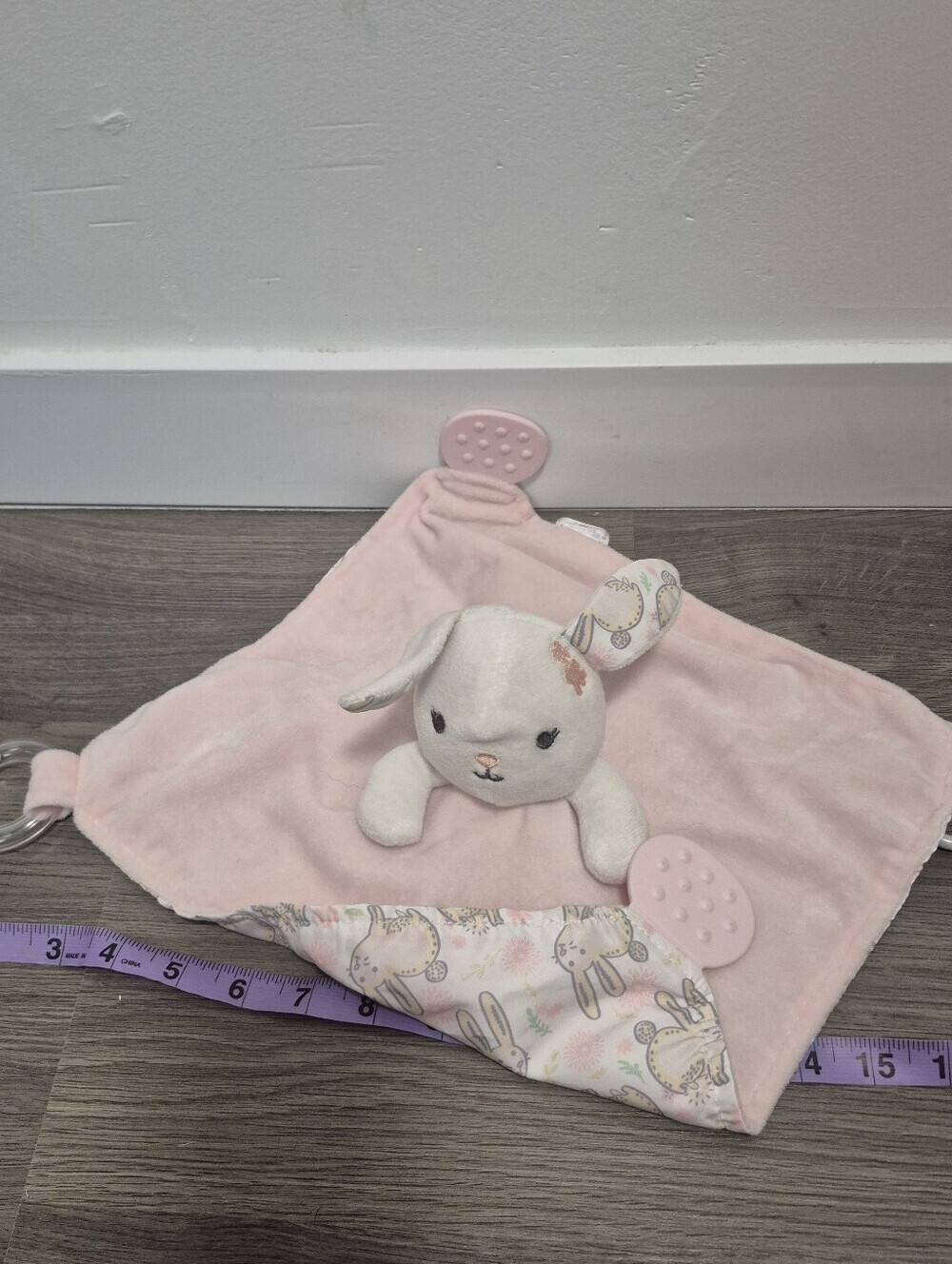 *5/$25* Modern Baby pink bunny security blanket lovey